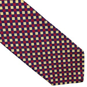 VTG‎ Brooks Brothers Mens Red Blue Plaid Check Neck Tie 100% Silk Made in USA